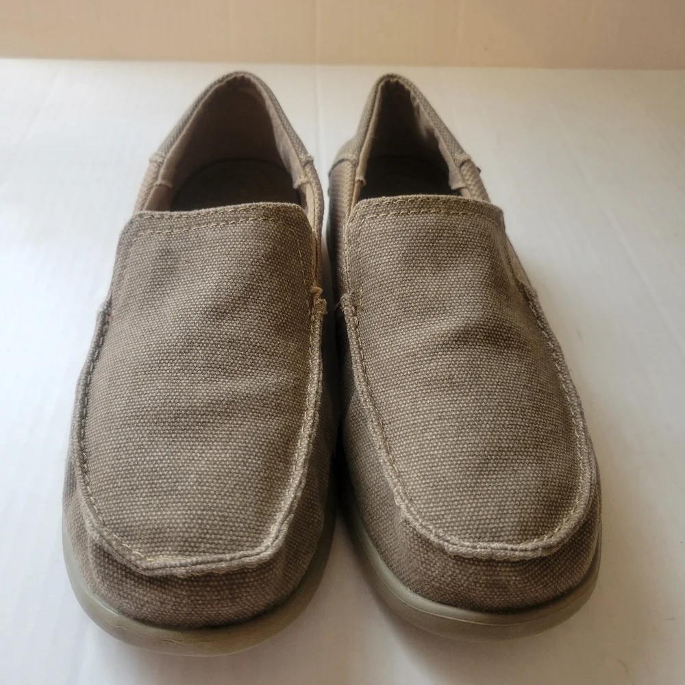 Crocs Kids Santa Cruz Slip-On Loafer Shoes‎ Size 3 Brown